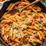 one-skillet cheesy ground chicken pasta recipe